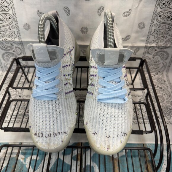 Nike Air VaporMax Flyknit 3 Grey Running Shoes Sneakers Women's Size 5.5 custom - Picture 3 of 10